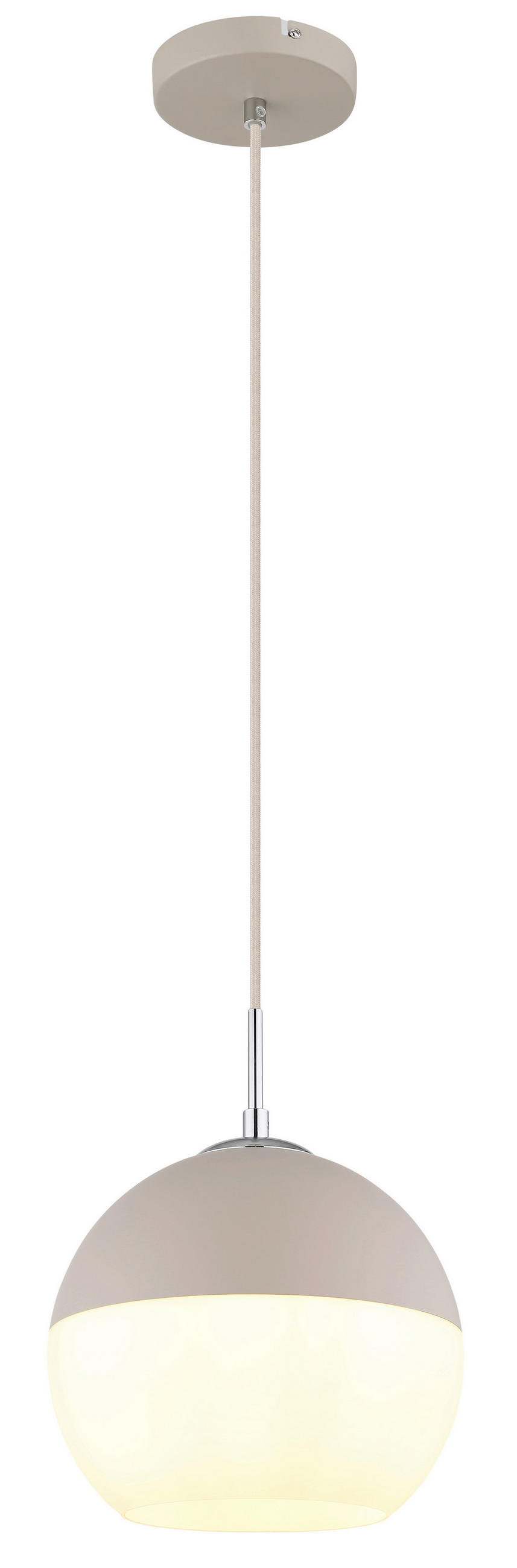 HÄNGELEUCHTE 25/120 cm  - Sandfarben/Beige, Design, Glas/Textil (25/120cm) - Globo