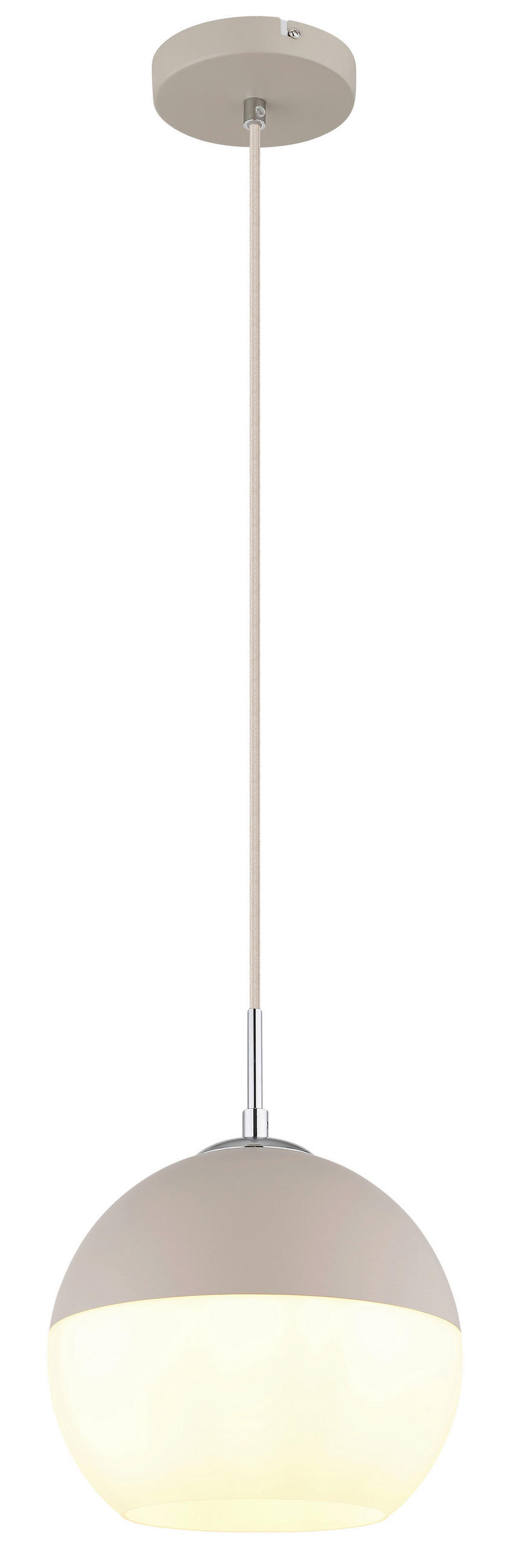 HÄNGELEUCHTE 25/120 cm  - Sandfarben/Beige, Design, Glas/Textil (25/120cm) - Globo