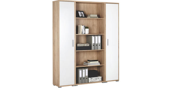 BÜRO - Eichefarben/Weiß, KONVENTIONELL, Holzwerkstoff (220/170cm) - Cantus
