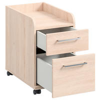 ROLLCONTAINER 32,6/54,3/60 cm  - Edelstahlfarben/Eichefarben, Design, Holzwerkstoff/Kunststoff (32,6/54,3/60cm) - Cantus
