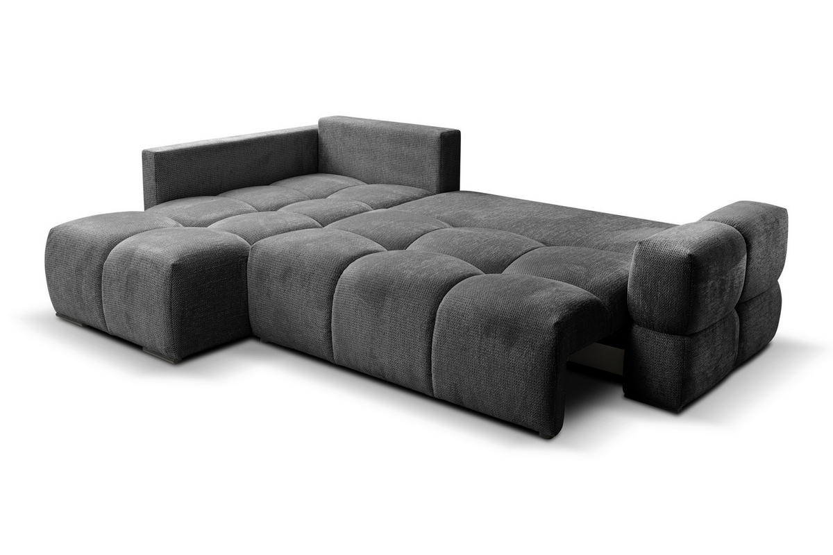 ECKSOFA Anthrazit Chenille  - Anthrazit/Schwarz, Design, Textil/Metall (267/185cm) - Stylife