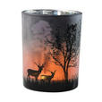 TEELICHTGLAS - Silberfarben/Schwarz, Basics, Glas (10/12,5cm) - Ambia Home