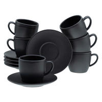 TASSENSET Soft Touch Black 12-teilig  - Basics, Keramik (32,5/23,5/22,5cm) - Creatable