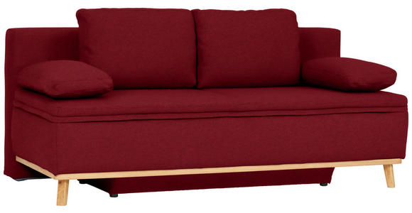 SCHLAFSOFA in Webstoff Dunkelrot  - Naturfarben/Dunkelrot, KONVENTIONELL, Holz/Textil (203/95/96cm) - Venda