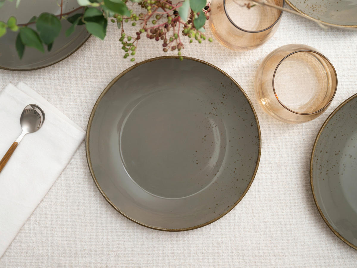 DESSERTTELLERSET 21 cm  - Grau, Trend, Keramik (21cm) - Creatable