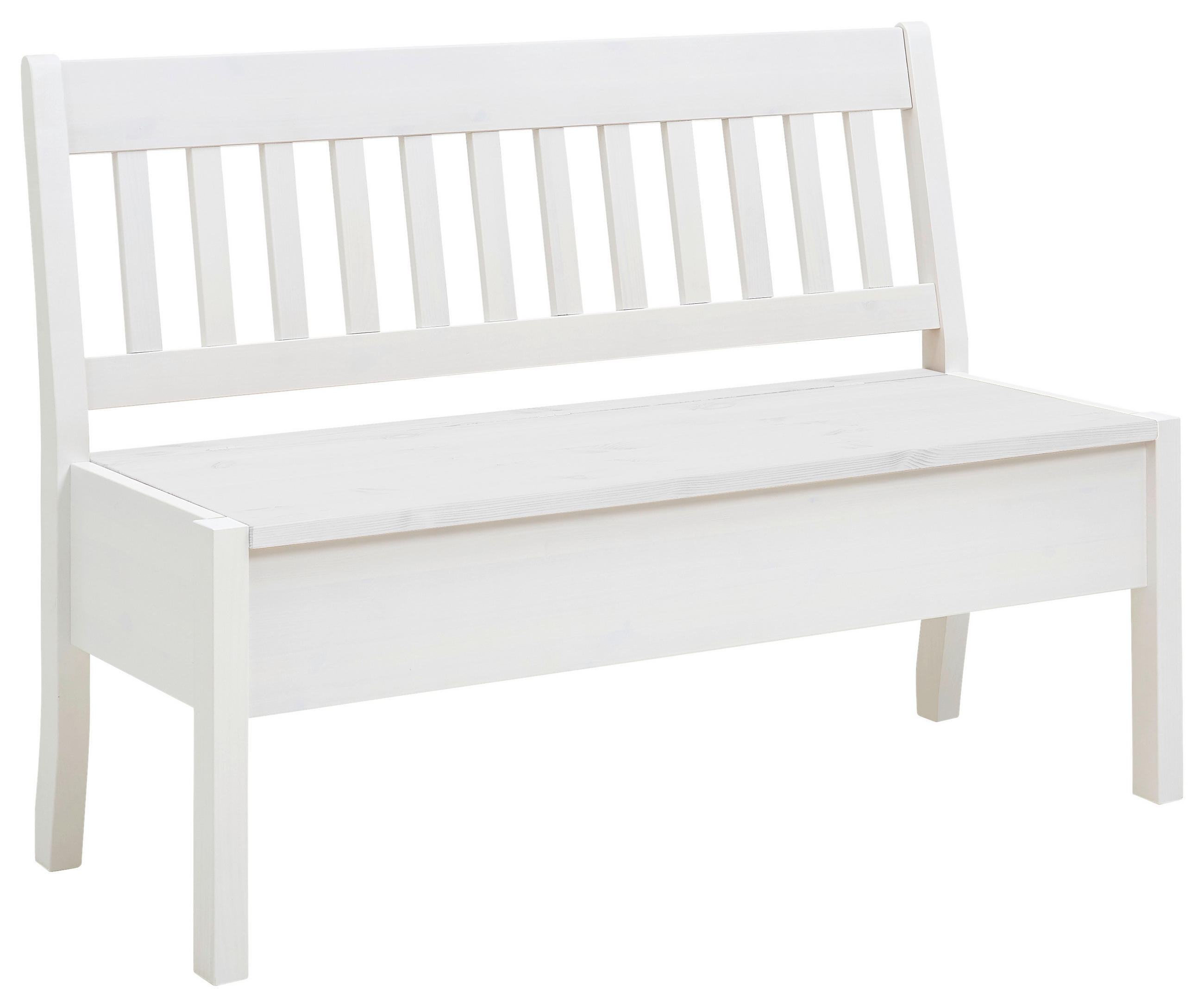 SITZBANK 130/93/58 cm Weiß Kiefer massiv - Weiß, ROMANTIK / LANDHAUS, Holz (130/93/58cm) - Boxxx