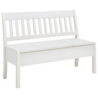 SITZBANK 130/93/58 cm Weiß Kiefer massiv  - Weiß, ROMANTIK / LANDHAUS, Holz (130/93/58cm) - Boxxx