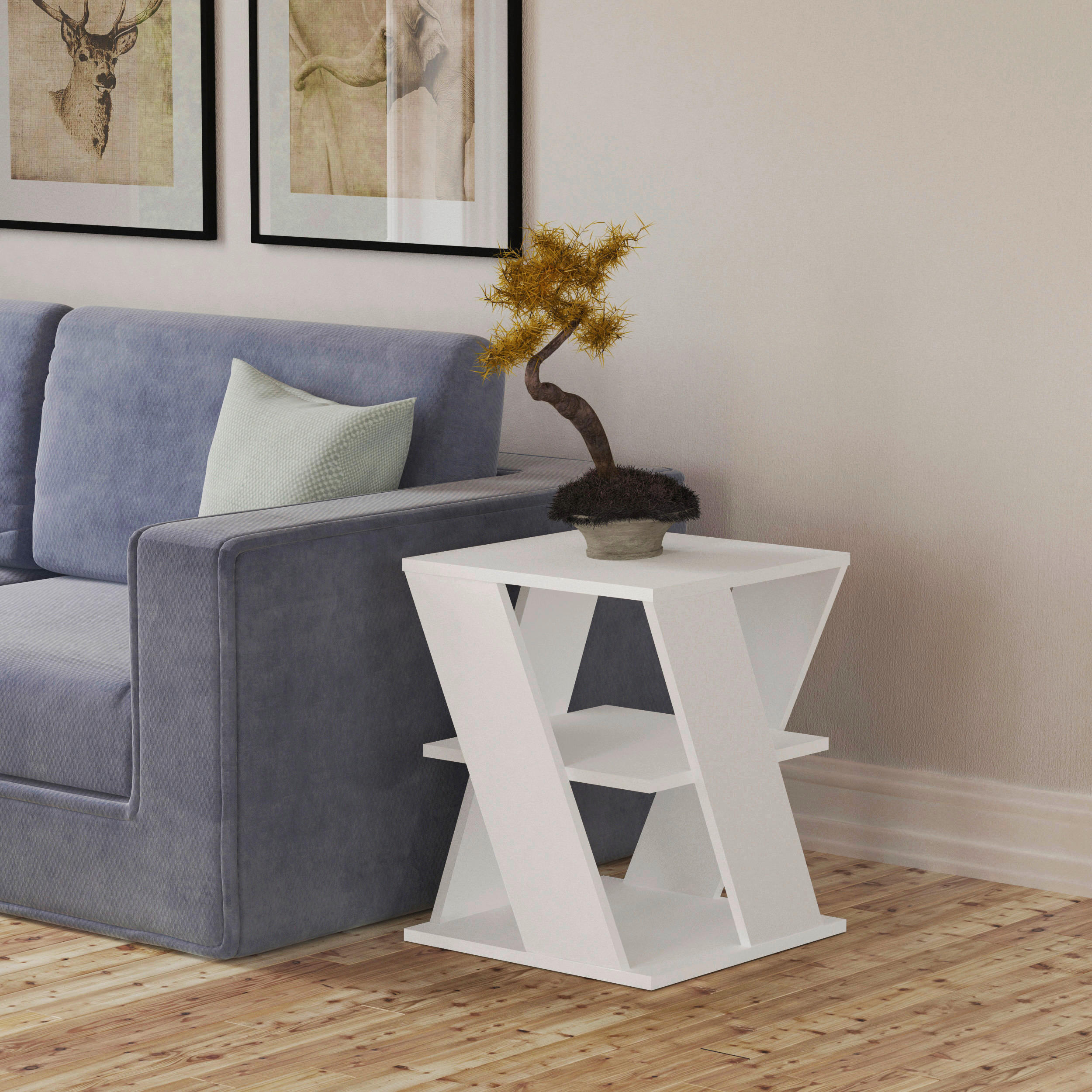 BEISTELLTISCH in Holzwerkstoff  - Weiss, Design, Holzwerkstoff (55/55/55cm) - Livetastic
