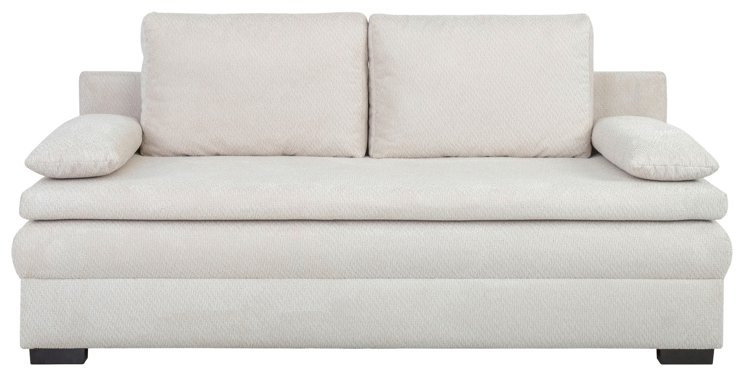 SCHLAFSOFA  mit Liegefunktion, Schlafen auf Sitzhöhe, Rücken echt Struktur Beige  - Beige/Schwarz, KONVENTIONELL, Kunststoff/Textil (195/93/83cm) - Carryhome