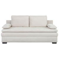 SCHLAFSOFA  mit Liegefunktion, Schlafen auf Sitzhöhe, Rücken echt Struktur Beige  - Beige/Schwarz, KONVENTIONELL, Kunststoff/Textil (195/93/83cm) - Carryhome
