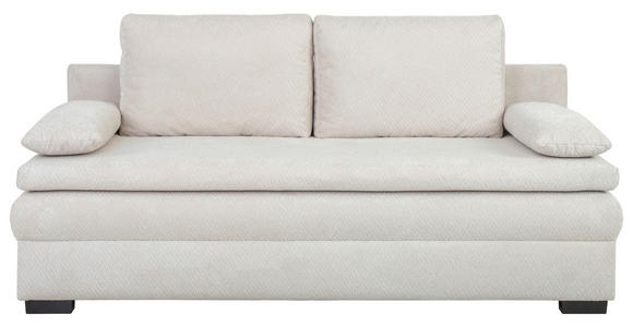 SCHLAFSOFA Struktur Beige Rückenkissen, Armlehnenkissen, Bettkasten, Schlaffunktion, Rücken echt  - Beige/Schwarz, KONVENTIONELL, Kunststoff/Textil (195/93/83cm) - Carryhome