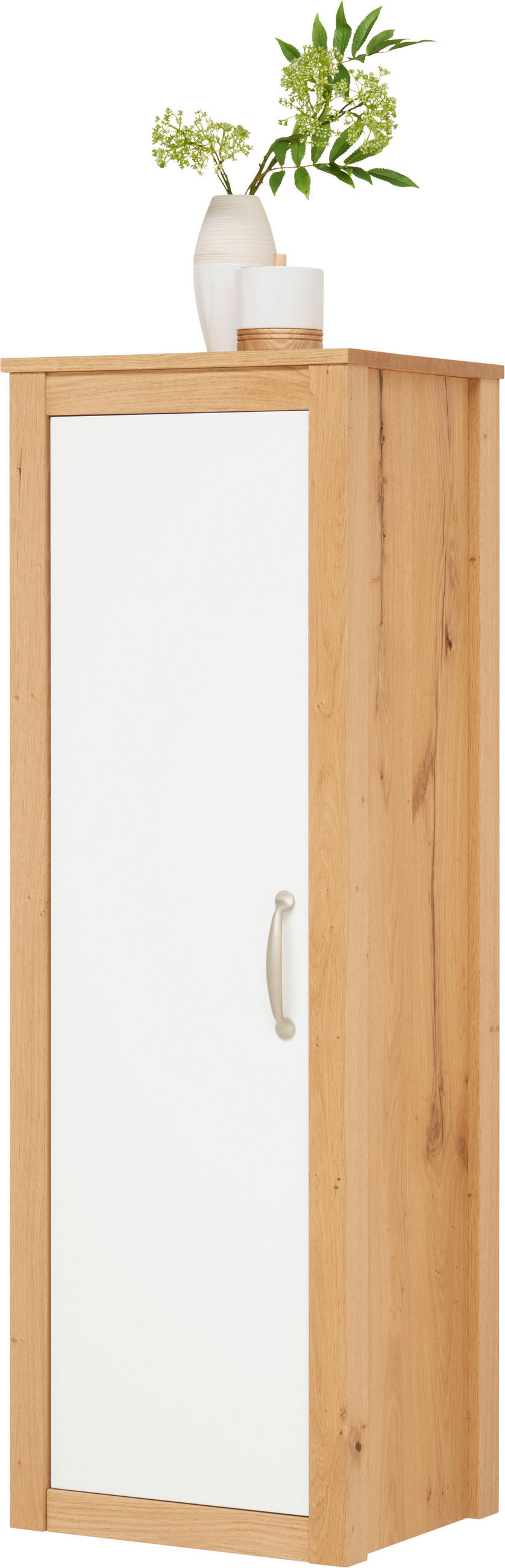 MIDISCHRANK 45/135/37,5 cm  - Eichefarben/Weiß, MODERN, Glas/Holz (45/135/37,5cm) - Landscape
