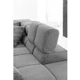 ECKSOFA inkl. Sitzvorzug in Cord Dunkelgrau  - Dunkelgrau/Schwarz, Design, Textil/Metall (321/216cm) - Hom`in