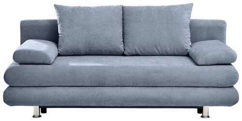 SCHLAFSOFA Flachgewebe Blau  - Chromfarben/Blau, Design, Kunststoff/Textil (196/74/90cm) - Carryhome