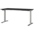 SCHREIBTISCH 160/80/72-118 cm  in Graphitfarben, Silberfarben  - Silberfarben/Graphitfarben, MODERN, Holzwerkstoff/Metall (160/80/72-118cm) - Novel