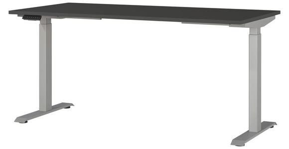 SCHREIBTISCH 160/80/72-118 cm in Graphitfarben, Silberfarben - Silberfarben/Graphitfarben, MODERN, Holzwerkstoff/Metall (160/80/72-118cm) - Novel