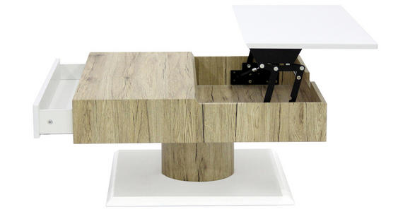 COUCHTISCH in Holzwerkstoff 78/78/40 cm - Weiß/Sonoma Eiche, Design, Holzwerkstoff (78/78/40cm) - Xora