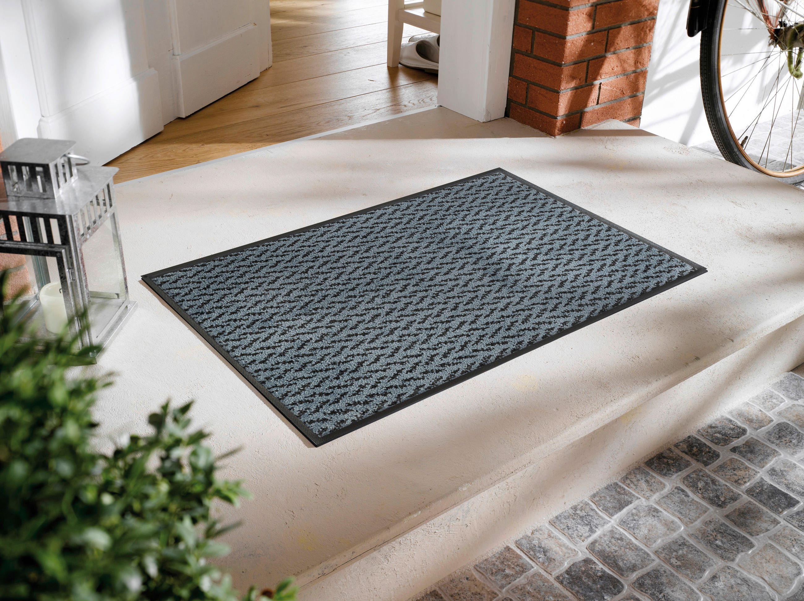 DVEŘNÍ ROHOŽKA, 50/75 cm, antracitová, modrošedá - antracitová/modrošedá, Design, textil/plast (50/75cm) - Esposa