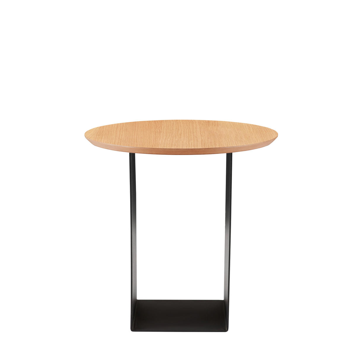 BEISTELLTISCH 50/50/50 cm Eiche furniert Schwarz, Eichefarben rund  - Eichefarben/Schwarz, Basics, Holz/Holzwerkstoff (50/50/50cm) - Xora