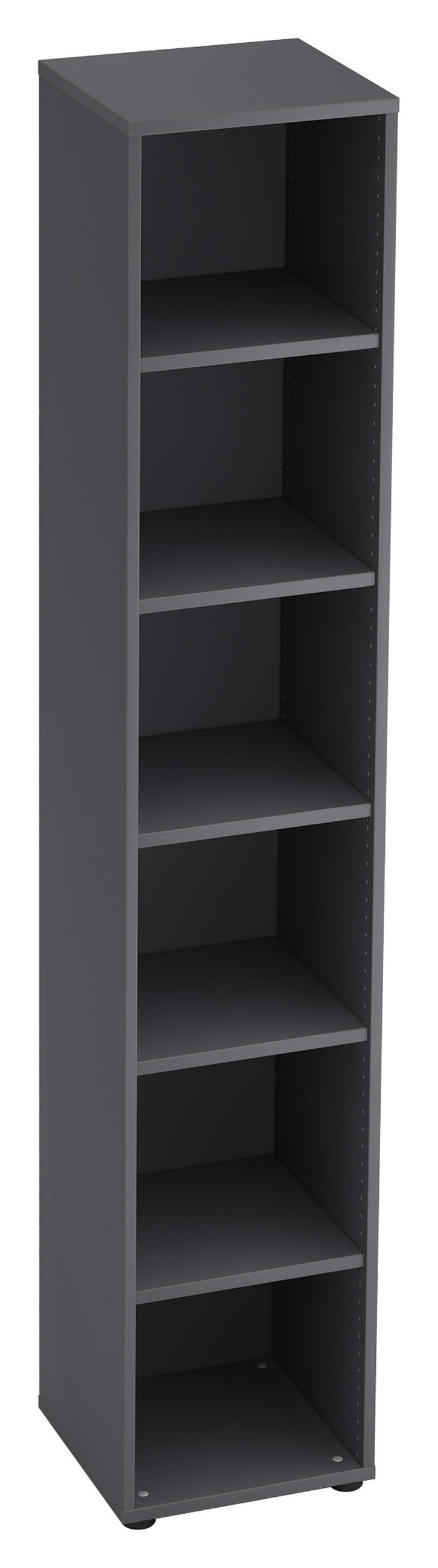 REGAL Graphitfarben  - Schwarz/Graphitfarben, KONVENTIONELL, Holzwerkstoff/Kunststoff (40/215,6/40cm) - Venda