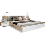 BETTANLAGE - Eichefarben/Weiß Hochglanz, Design (180/200cm) - Carryhome