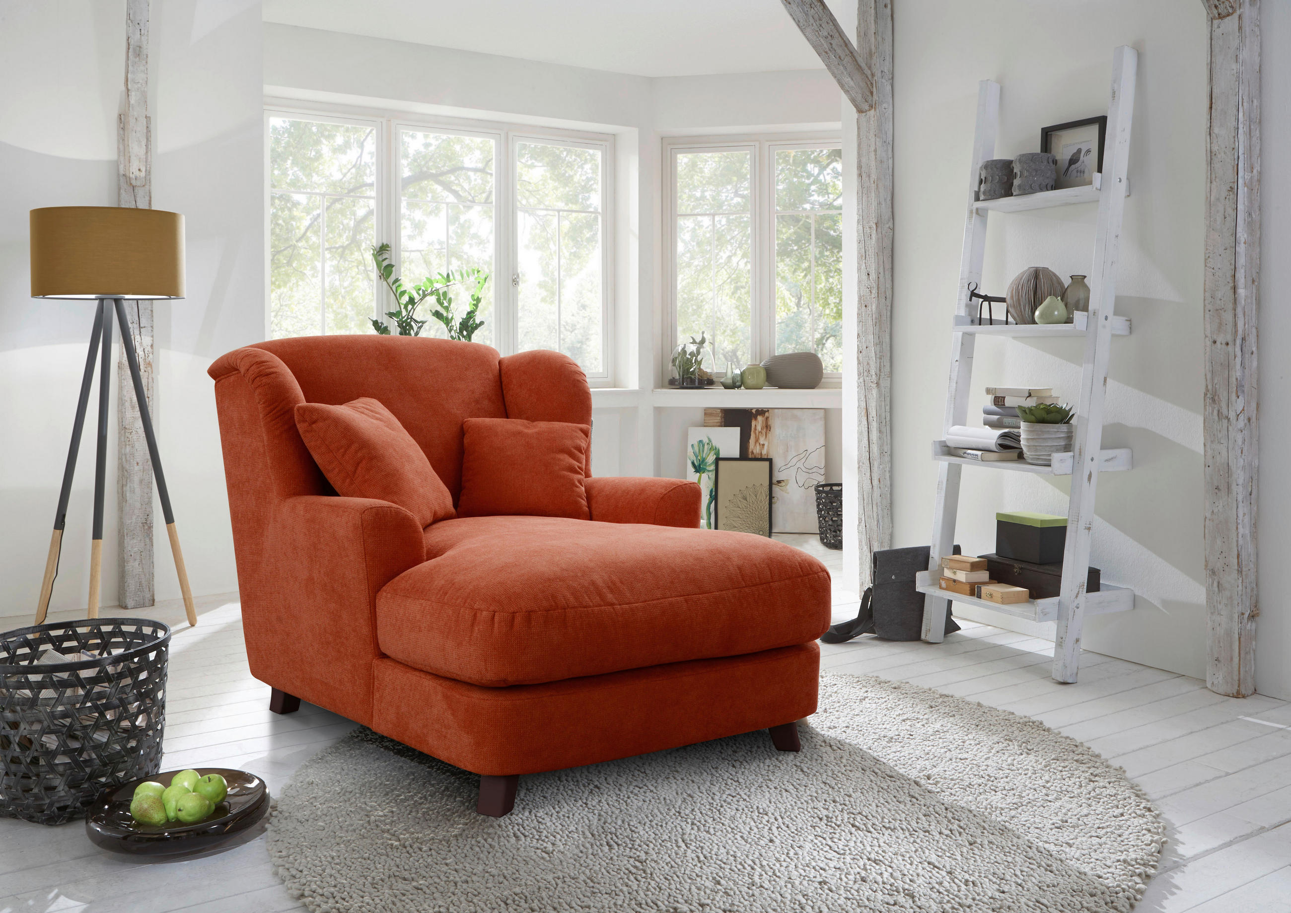 XXL-SESSEL in Terracotta  - Dunkelbraun/Terracotta, Modern, Holzwerkstoff/Textil (109/104/145cm) - Sit & More