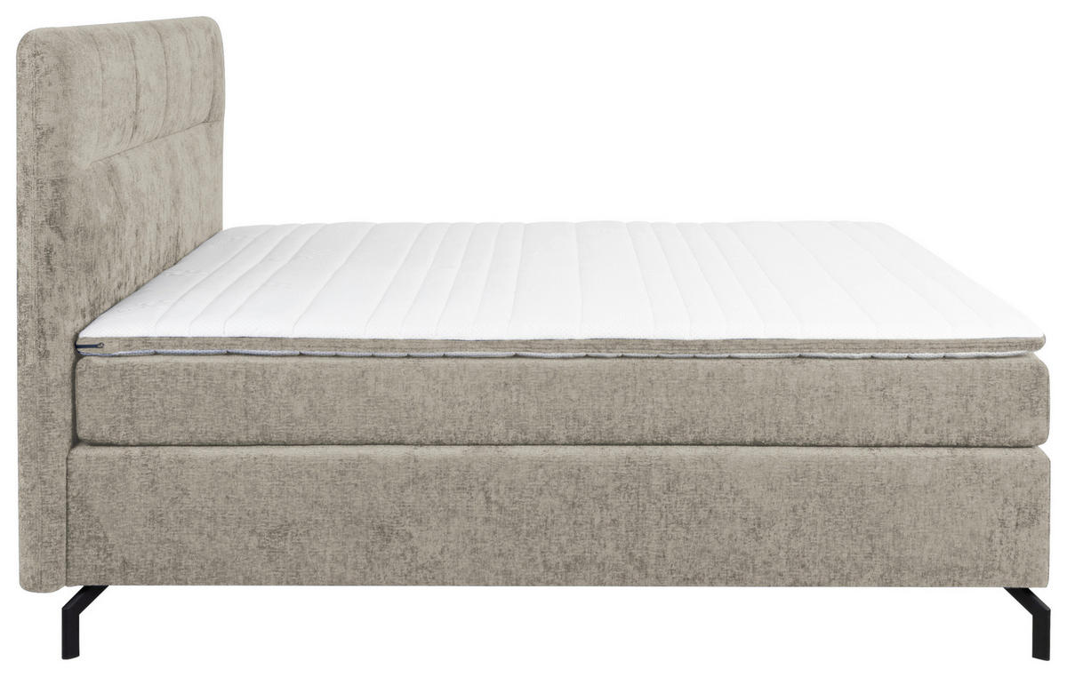 BOXSPRINGBETT 160/200 cm  in Hellgrau  - Hellgrau/Schwarz, Design, Textil/Metall (160/200cm) - Esposa