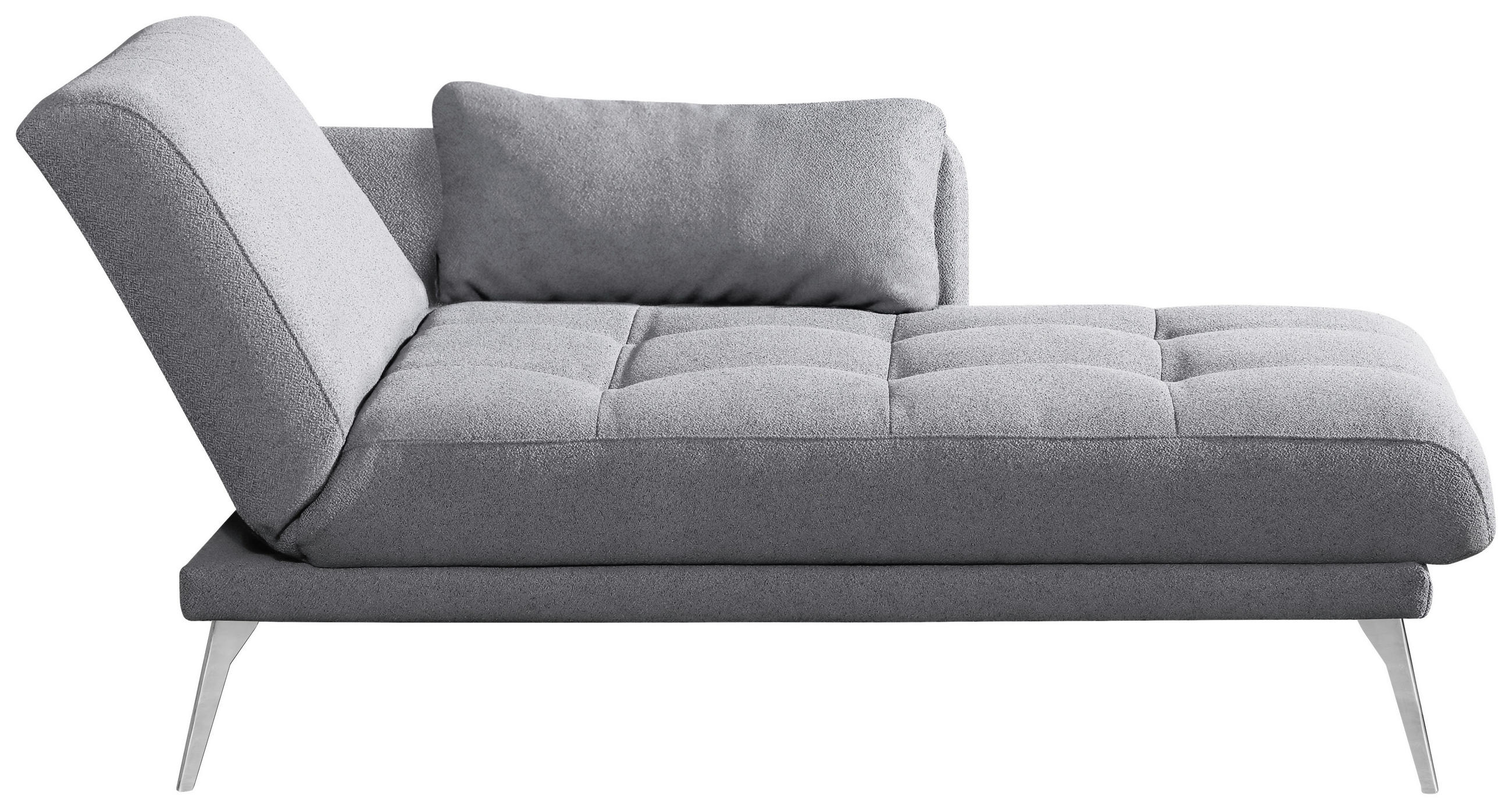 RÉCAMIERE Grau  - Chromfarben/Grau, KONVENTIONELL, Textil/Metall (200/85/106cm) - Novel