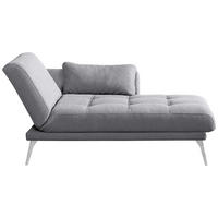 RÉCAMIERE Grau  - Chromfarben/Grau, KONVENTIONELL, Textil/Metall (200/85/106cm) - Novel