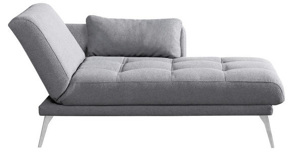 RÉCAMIERE Grau - Chromfarben/Grau, KONVENTIONELL, Textil/Metall (200/85/106cm) - Novel