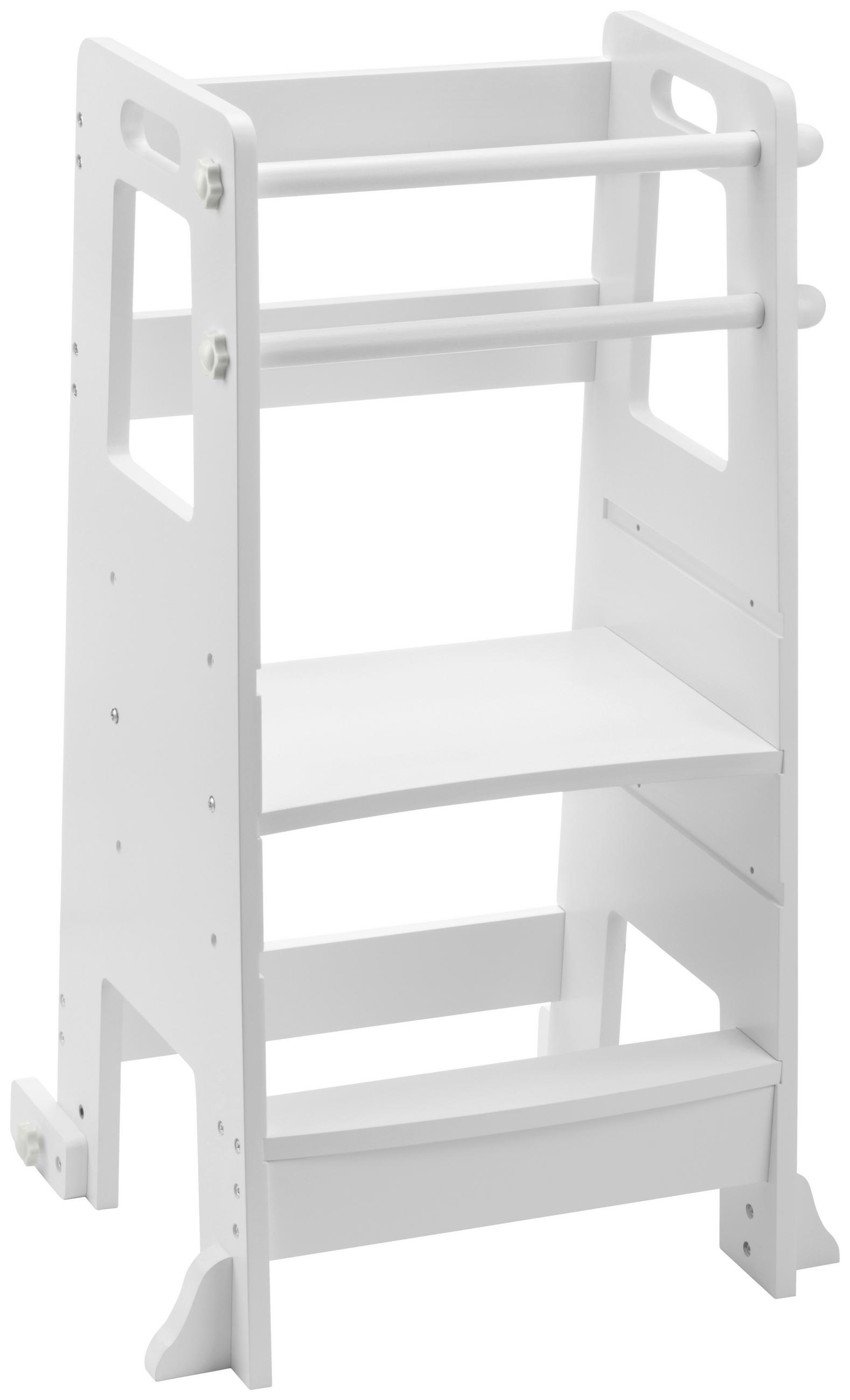 UČÍCÍ VĚŽ bílá,  - bílá, Basics, kompozitní dřevo (56/47/91cm) - Jimmylee