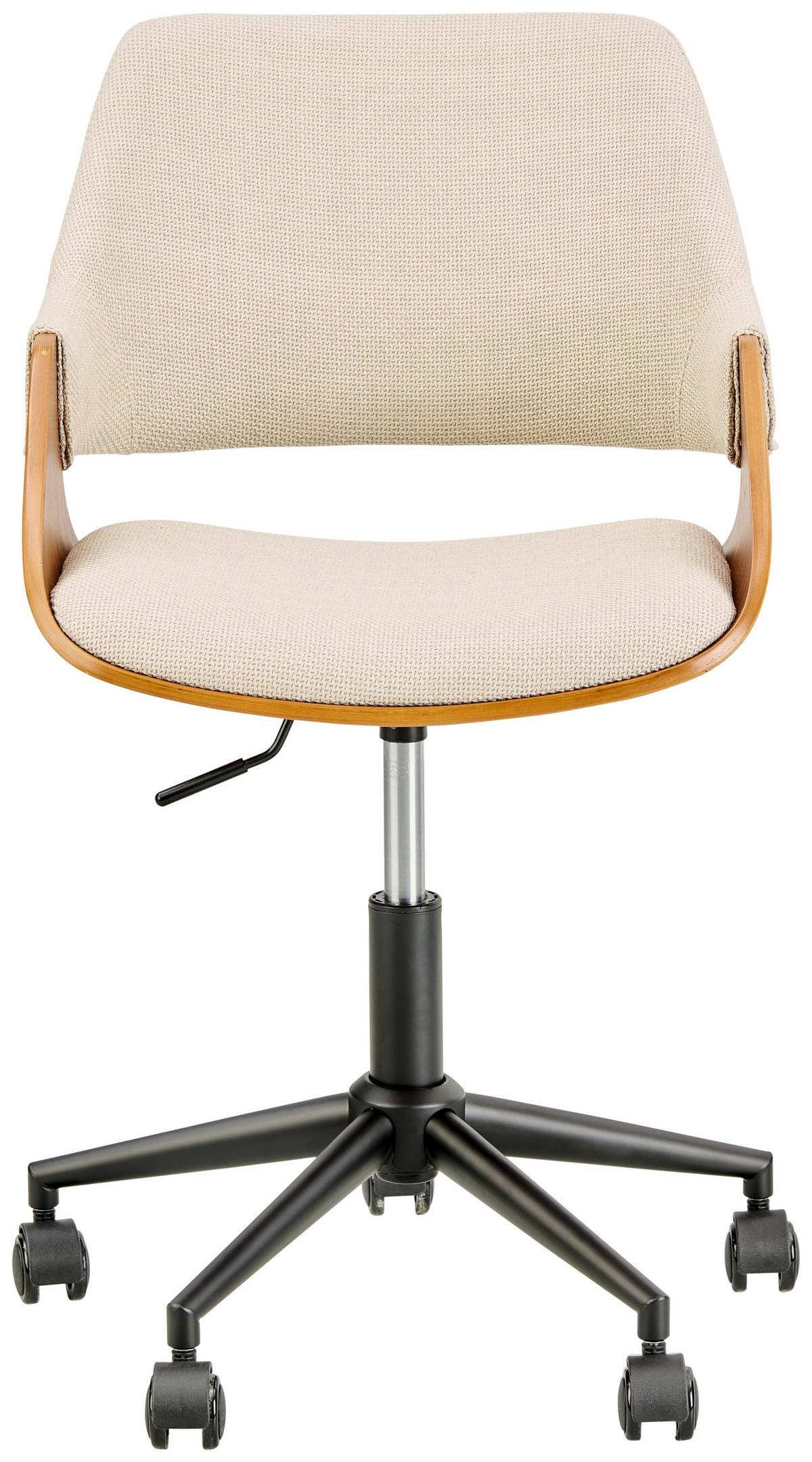 OTOČNÁ STOLIČKA, vzhľad ľanu, béžová, farba vlašského orecha - farba vlašského orecha/béžová, Modern, kov/drevo (51/78/88/57cm) - MID.YOU