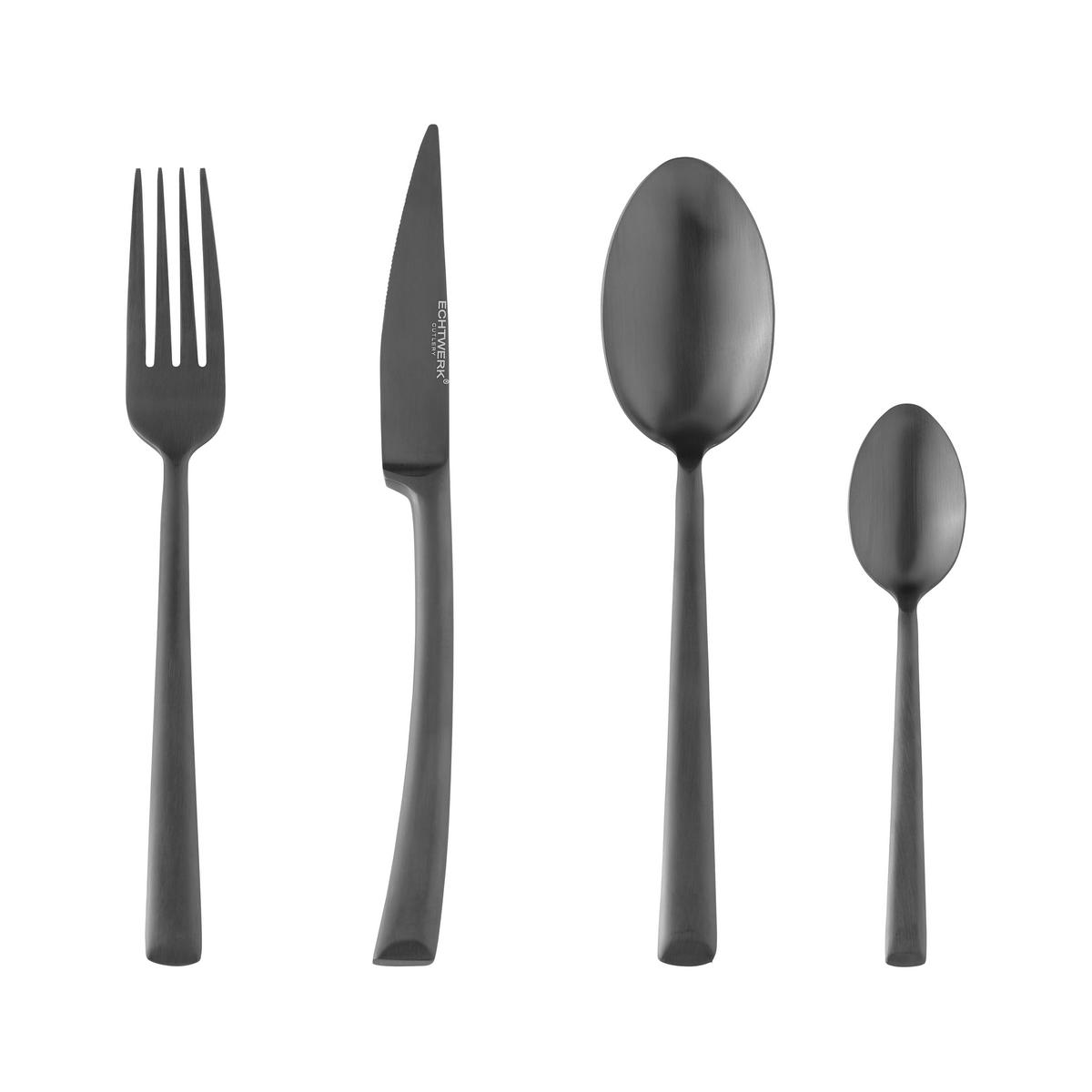 BESTECKSET  16-teilig  - Schwarz, MODERN, Metall - Echtwerk