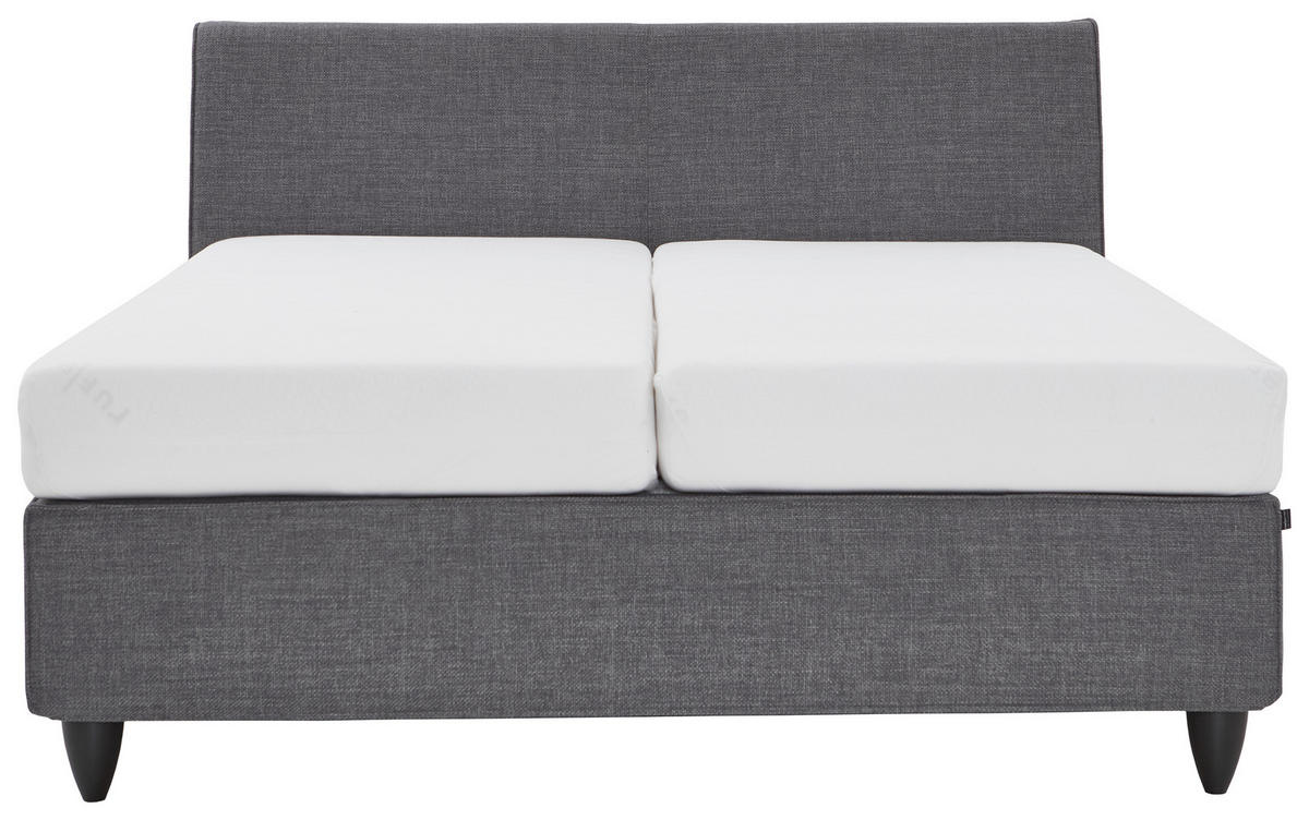 BOXSPRINGBETT 180/200 cm  in Grau, Dunkelgrau  - Dunkelgrau/Schwarz, Design, Holzwerkstoff/Kunststoff (180/200cm) - RUF Betten