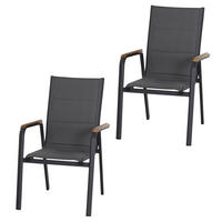 KLAPPSESSEL-SET in Holz, Metall, Kunststoff Anthrazit  - Anthrazit, Basics, Holz/Kunststoff (62,5/98/68cm) - Siena Garden