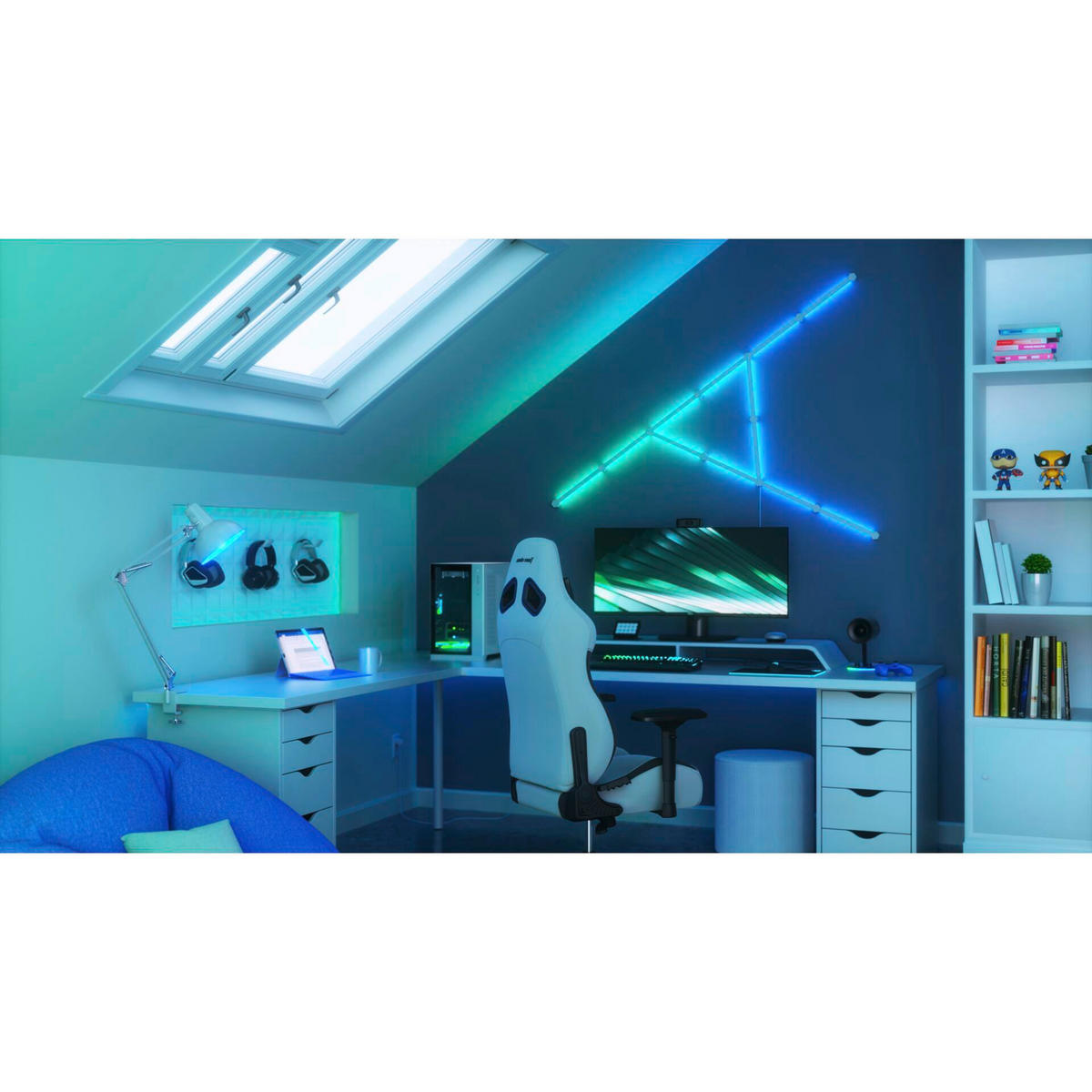 NANOLEAF LINES 15ER SET NANOLEAF 28/0,8/2 cm   - Weiß, Basics, Kunststoff (28/0,8/2cm) - P & B