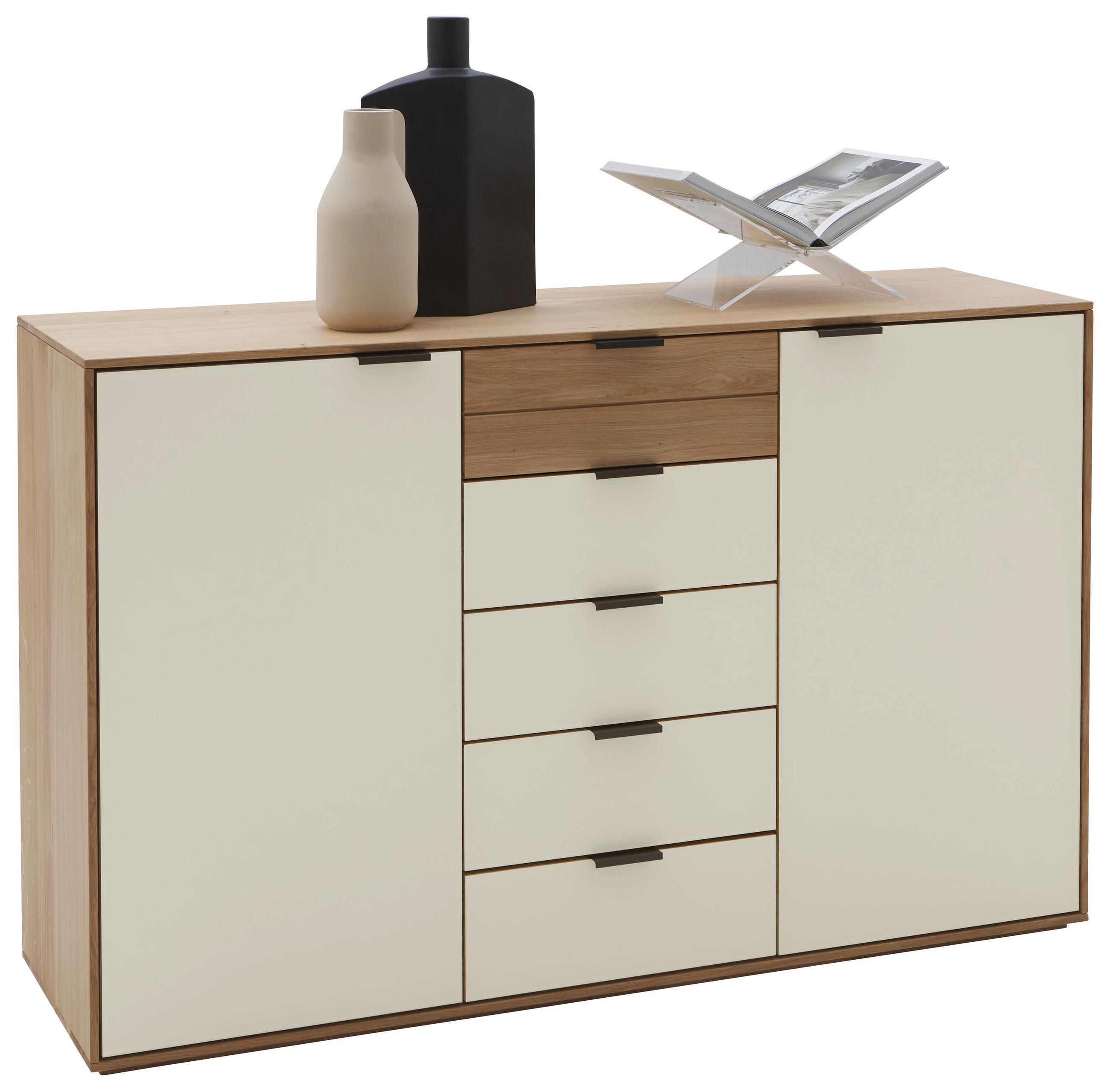 SIDEBOARD  in 150/94/44 cm  - Kaschmir/Eichefarben, Natur, Glas/Holz (150/94/44cm) - Valnatura