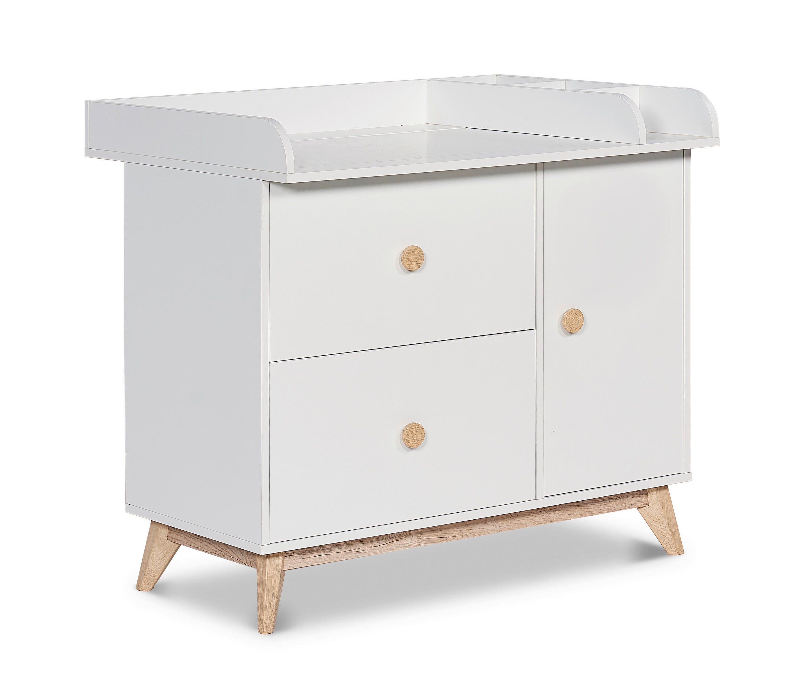 WICKELKOMMODE VIGGO  - Eichefarben/Weiß, Basics, Holzwerkstoff/Kunststoff (101/110-77/52cm) - Jimmylee