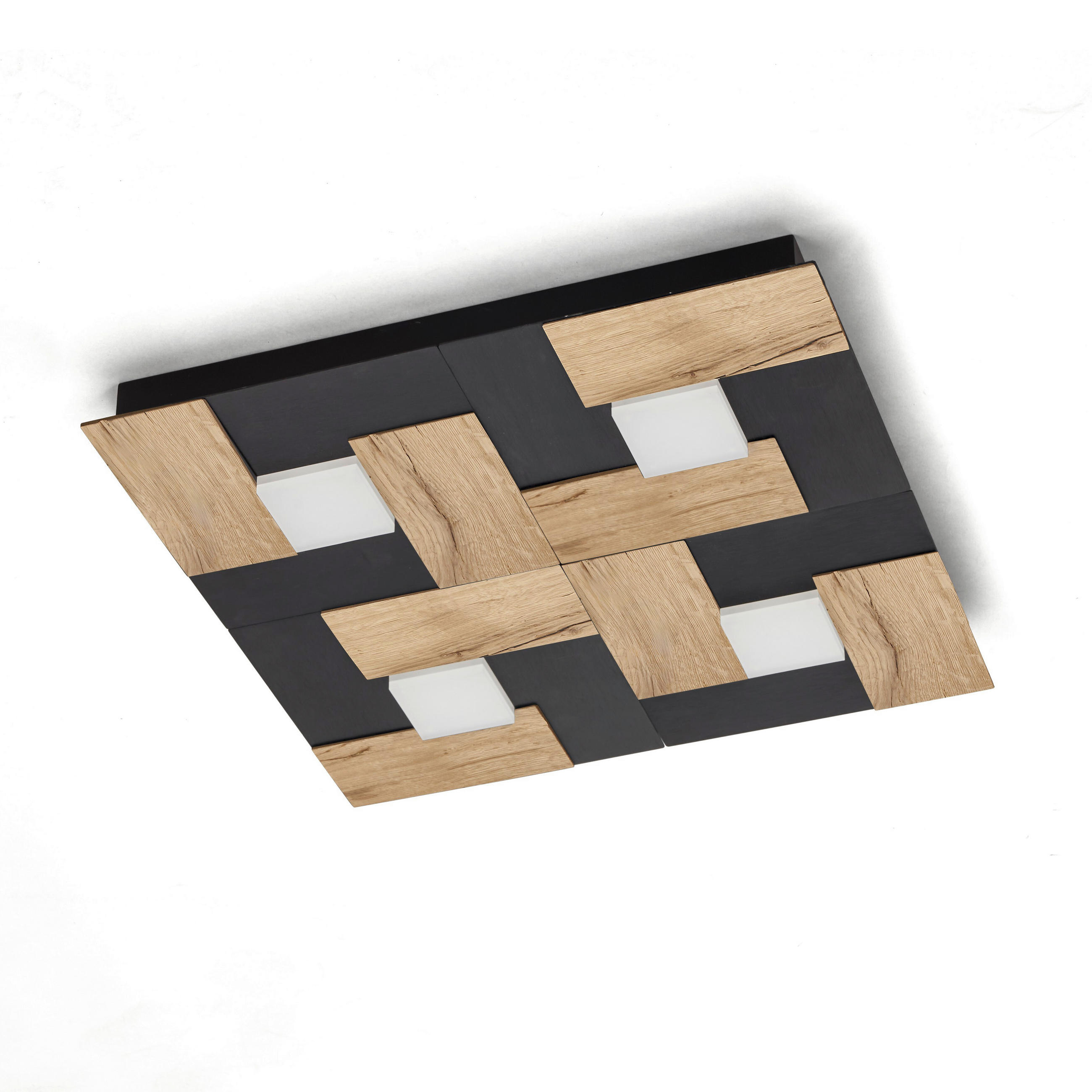 LED-DECKENLEUCHTE Noah 51/51/5 cm   - Wildeiche, Natur, Metall (51/51/5cm) - Ambiente