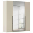 DREHTÜRENSCHRANK 201/235/61 cm,  in Champagner, 4-türig  - Chromfarben/Champagner, Basics, Glas/Holzwerkstoff (201/235/61cm) - Novel