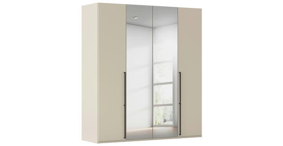 DREHTÜRENSCHRANK 201/235/61 cm,  in Champagner, 4-türig  - Chromfarben/Champagner, Basics, Glas/Holzwerkstoff (201/235/61cm) - Novel
