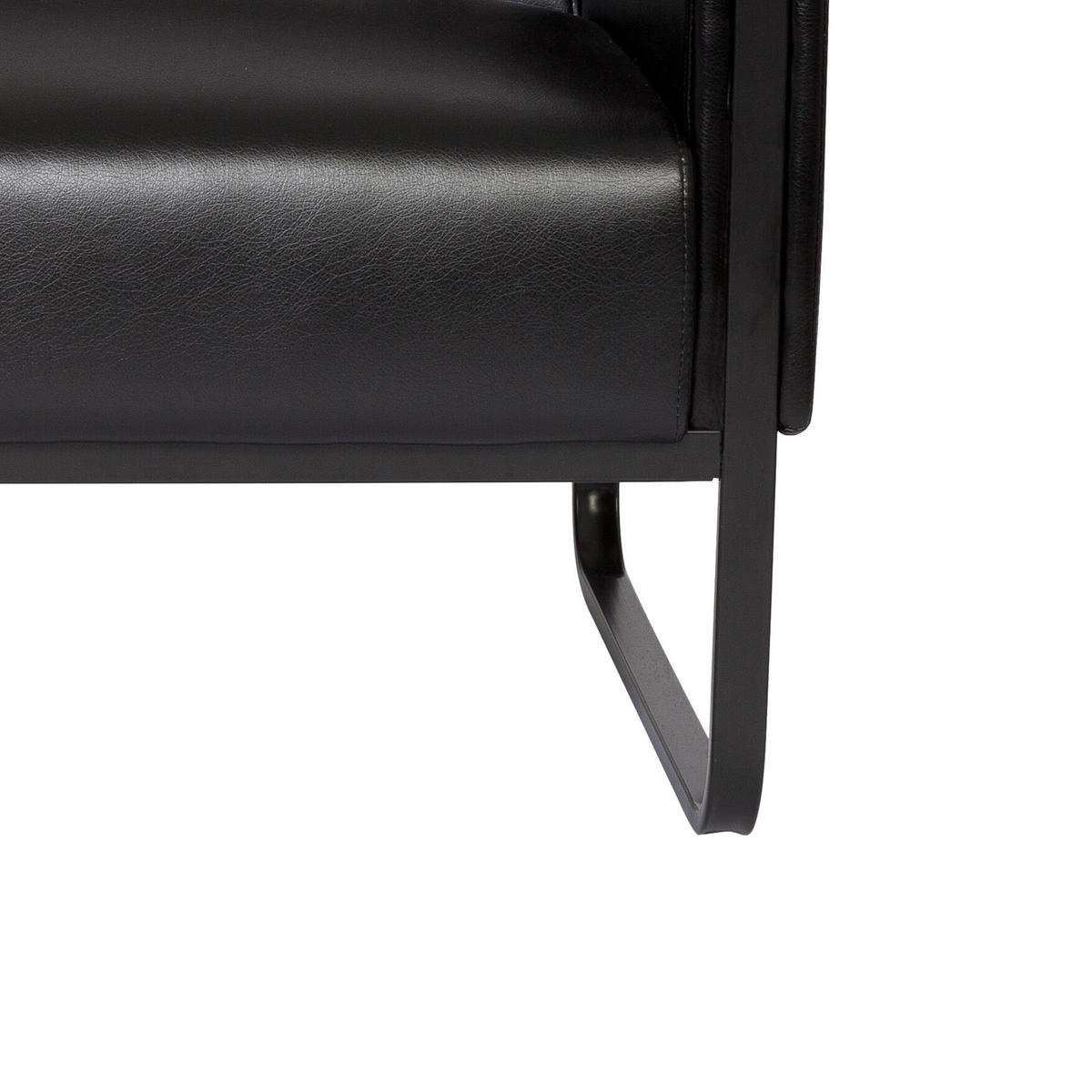 2-SED,  črna tekstil  - črna, Moderno, kovina/tekstil (111/78/71cm) - MID.YOU