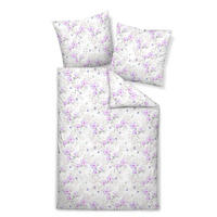 BETTWÄSCHE Milano Makosatin 155/220 cm  - Salbeigrün/Lila, Basics, Textil (155/220cm) - Janine