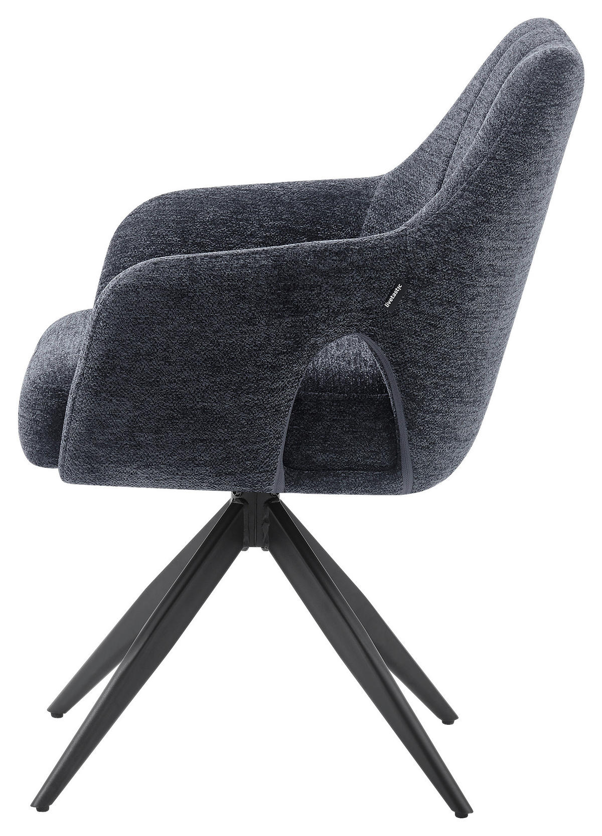 STOLICA S NASLONOM ZA RUKE  siva, crna  drvo, metal, tekstil      - siva/crna, Moderno, drvo/metal (57,5/85/62cm) - Livetastic