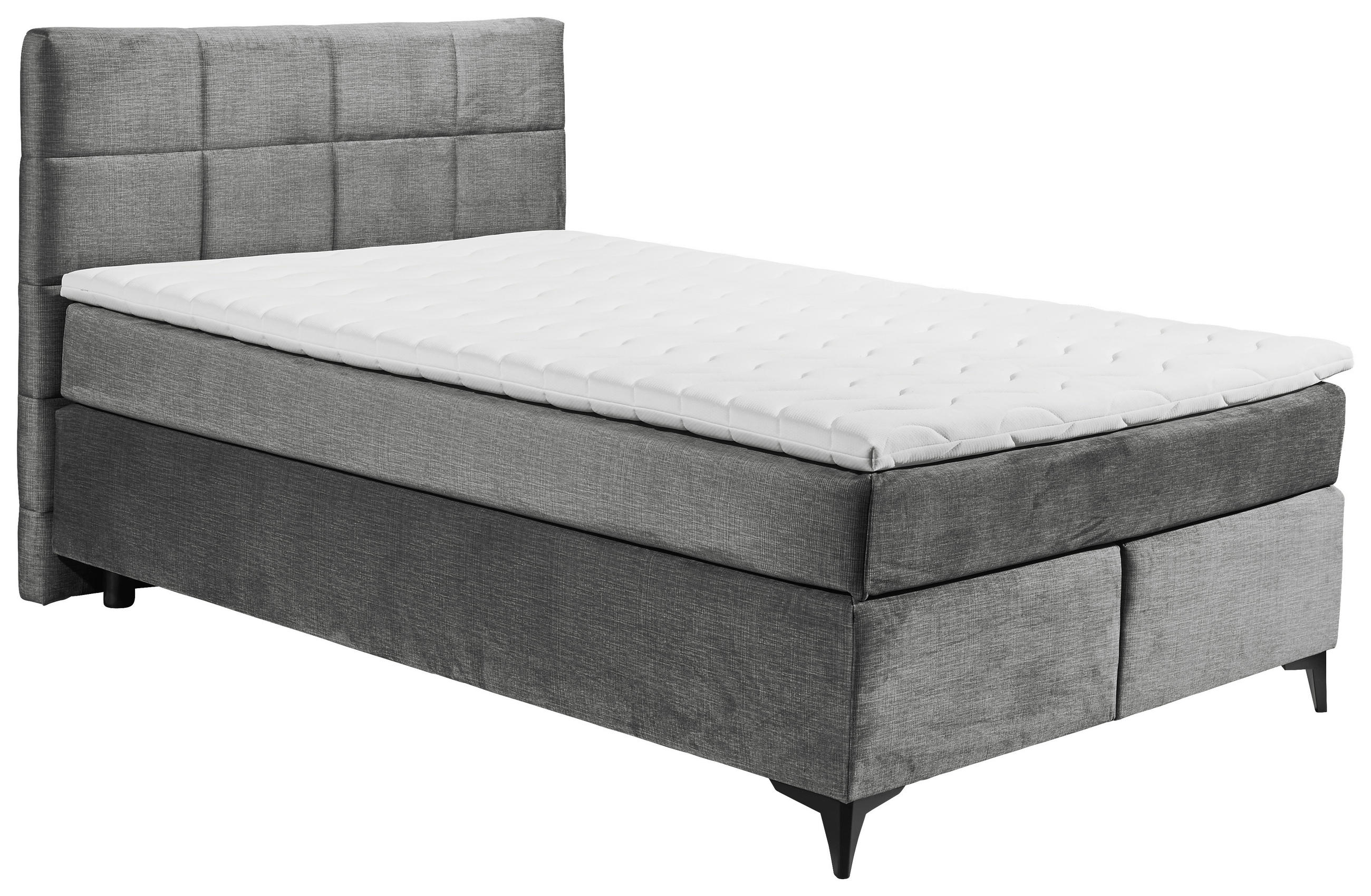 BOXSPRINGBETT 140/200 cm  in Grau, Orange  - Schwarz/Orange, Design, Holzwerkstoff/Kunststoff (140/200cm) - Xora