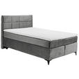 BOXSPRINGBETT 140/200 cm  in Grau, Orange  - Schwarz/Orange, Design, Holzwerkstoff/Kunststoff (140/200cm) - Xora