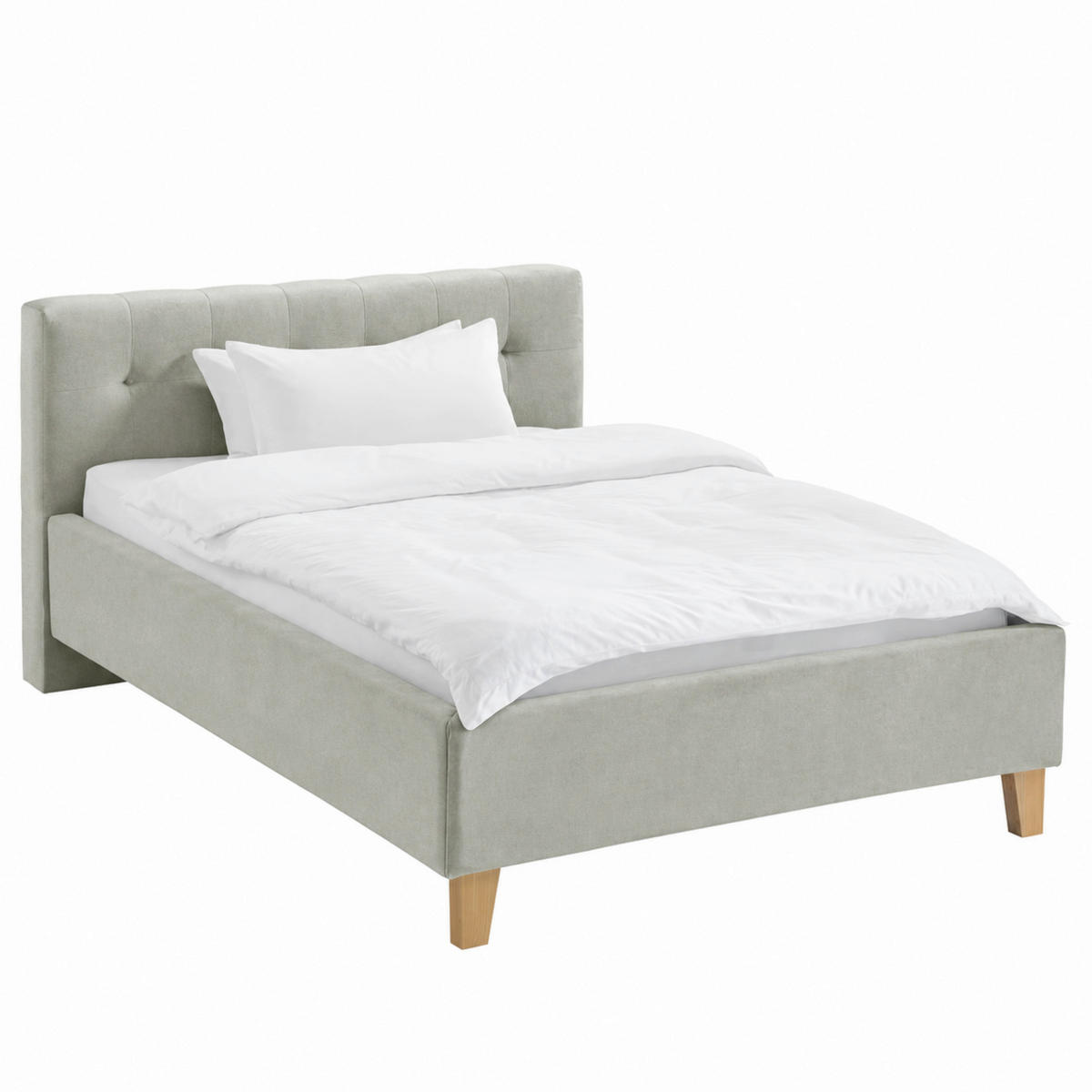 POLSTERBETT 140/200 cm,  in Grau,  - Eichefarben/Grau, MODERN, Holz/Textil (140/200cm) - MID.YOU