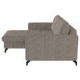 ECKSOFA in Flachgewebe, Leinenoptik Hellbraun  - Hellbraun/Schwarz, Design, Textil/Metall (170/242cm) - Xora