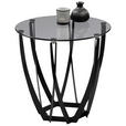 BEISTELLTISCH 50/50/50 cm Grau, Schwarz rund  - Schwarz/Grau, Basics, Glas/Metall (50/50/50cm) - Xora