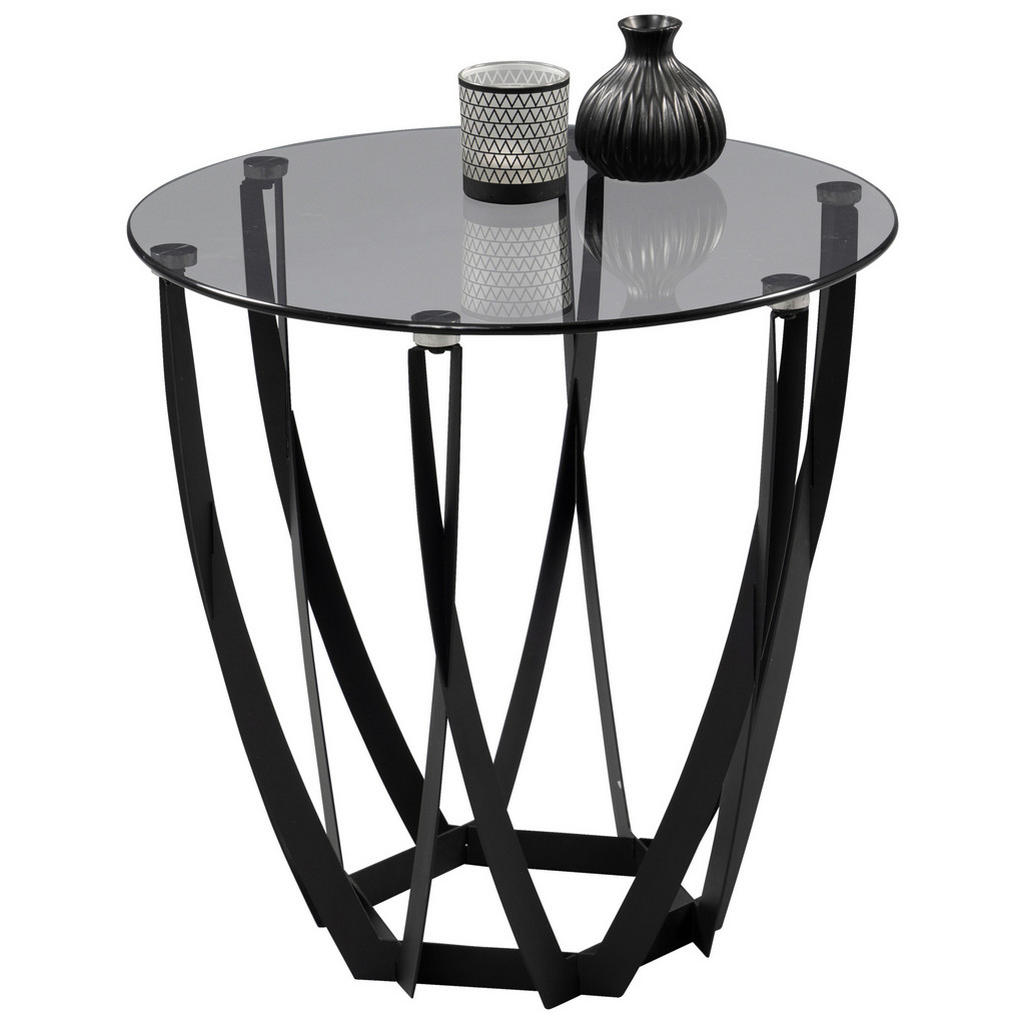 Thumbnail - Xora Beistelltisch, Grau, Schwarz, Metall, rund, eckig, 50x50x50 cm, einfacher Aufbau, Wohnzimmer, Wohnzimmertische, Bei...